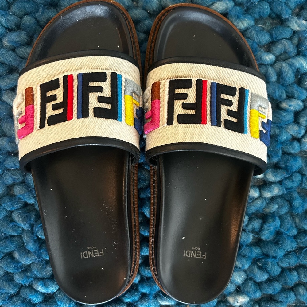 Fendi multicolor slides